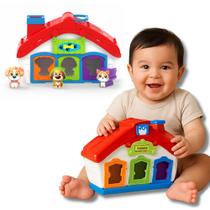 Brinquedo Didático Infantil Casinha Com 3 Pet Bebê Casa 27cm