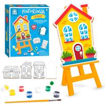 Brinquedo Didático Infantil Kit Pinturinha Casinha Com Cavalete Tintas E Pincel Brinquedo Didático Infantil Kit Pinturinha Casinha Com Cavalete Tintas E Pincel