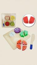 Brinquedo Didático Madeira Comida Fruta Legume 2 Unidades