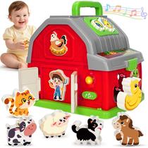 Brinquedo didático Montessori Ellinjan Musical Farm Animal Barn 1-3