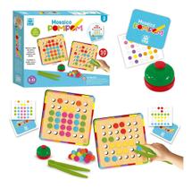 Brinquedo Didático Mosaico Pompom Brinquedo Infantil Montessori Em Madeira