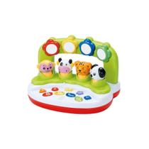 Brinquedo didatico orquestra bichos baby com som luz formas cores numeros - DM TOYS