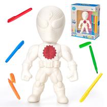 Brinquedo Didatico Para Colorir Boneco Herói Com Canetinhas Brinquedo Didatico Para Colorir Boneco Herói Com Canetinhas