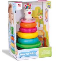 Brinquedo Didático Pirâmide De Argolas Unicórnio For Baby - Divertoys