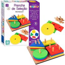 Brinquedo Didático Prancha de Seleção Jogo Pedagógico Infantil Em Mandeira 16 Peças Coloridas Brinquedo Didático Prancha de Seleção Jogo Pedagógico Infantil Em Mandeira 16 Peças Coloridas
