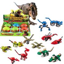 Brinquedo Dino Block Animais De Montar 2 Em 1 Polibrinq