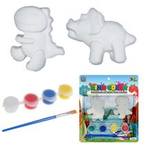 Brinquedo Dino Color Para Pintar Em Gesso Com 4 Tintas 1 Pincel E 2 Dinossauros Brinquedo Dino Color Para Pintar Em Gesso Com 4 Tintas 1 Pincel E 2 Dinossauros