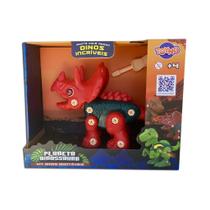 Brinquedo Dino de Montar Triceratops Vermelho 46958 Toyng