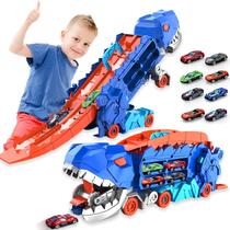 Brinquedo Dinosaur Ultimate Hauler Track City com 4 carros Dufuntotoys