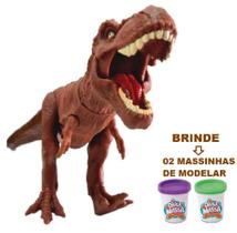 Brinquedo Dinossauro 50 Cm Tiranossauro Rex Vinil Sem Som + Massinhas - Miketa