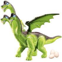Brinquedo Dinossauro com 3 Cabeças com Som e LUZ