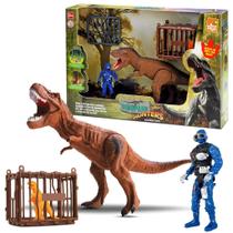 Brinquedo Dinossauro Grande Com Boneco E Acessórios - Bee Toys