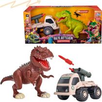 Brinquedo Dinossauro grande Rex Attack Com Carrinho Lança Missil - Adijomar Brinquedos