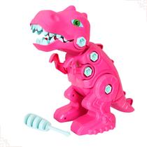 Brinquedo Dinossauro Montável Desmontável Infantil Cor:Rosa