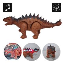 Brinquedo dinossauro que anda Anquilossauro que anda e acende a luz com som