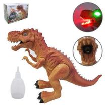 Brinquedo Dinossauro Rex Anda Solta Fumaça Emite Som E Luzes Nos Olhos