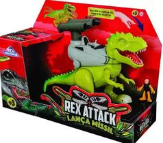 Brinquedo Dinossauro Rex Lança Missil Luz e Som Infantil,