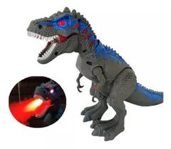 Brinquedo Dinossauro Rex Solta Fumaça Com Luz E Som (cinza)