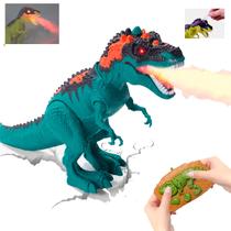 Brinquedo Dinossauro Solta Fumaça De Verdade Anda Som E Luz c/Controle Remoto