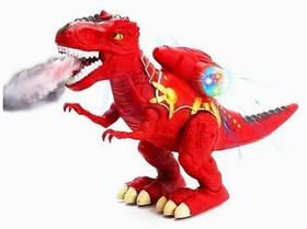 Brinquedo Dinossauro T-Rex Anda Emite Som Luz e Solta Fumaça