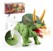 brinquedo Dinossauro T Rex Bota Ovo Anda C/ Som E Pulverizar De Luz