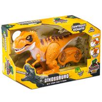 Brinquedo Dinossauro Tiranossauro Rex Anda com Luz e Som Controle Remoto Jurassic Fun Boneco - BR1461 - Multikids