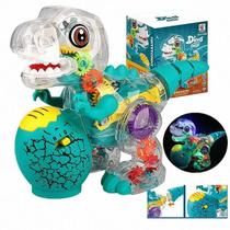 Brinquedo Dinossauro Transparente Engrenagens Coloridas