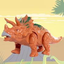 Brinquedo Dinossauro Triceratops c Som Luz E Movimento Infantil Crianças Diversão Realista Criatividade Presente Sortida