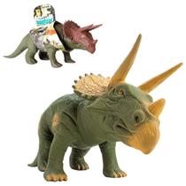 Brinquedo Dinossauro Triceratops de Vinil Atóxico Coleção Animais