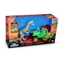 Brinquedo Dinossauro Velociraptor com Jipe safari - Adijomar Brinquedos