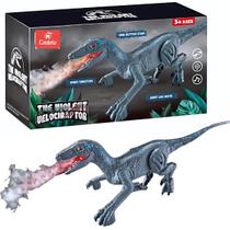 Brinquedo Dinossauro Velociraptor Divertido Anda Luz Som Fumaça Castela Brinquedo Dinossauro Velociraptor Divertido Anda Luz Som Fumaça Castela