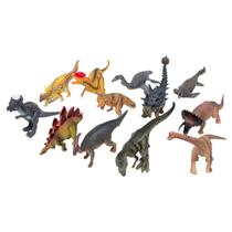 Brinquedo Dinossauros Variados Grande Caixa Com 12 Peças