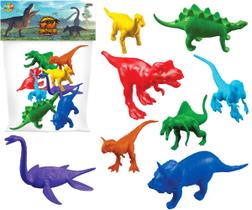 Brinquedo Dinossauros World Kit 8 Unidades Plastico - GGB Brinquedos
