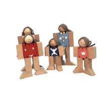 Brinquedo Divertido Lúdico de Madeira Castelo Medieval com Bonequinhos