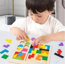 Brinquedo Divertido Montar Tetris Tangram 3 Em 1 Vertical