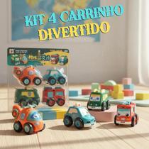 Brinquedo Divertido Para Bebe Carrinho Infantil Fricção Seguro Colorido Baby Divertido Kit 4 Educativo Estimula