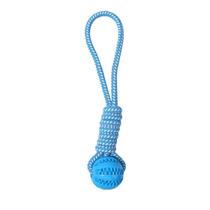 Brinquedo Dog Rope Ball Durable Chew Tug Fetch Blue Toy
