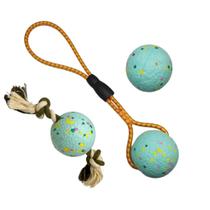 Brinquedo Dog Rope Ball ETPU Chew Tug Fetch Toy azul