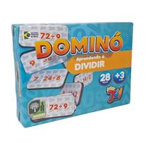 Brinquedo Dominó Aprendendo A Dividir 28 Peças Mdf +3 Anos