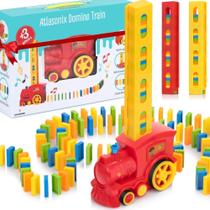 Brinquedo Domino Train Atlasonix Dominos Rally Montessori para crianças 3-8
