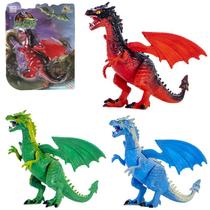 Brinquedo dragão articulado mundo medieval asas flexíveis
