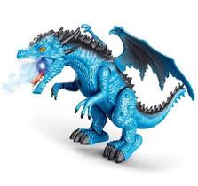 Brinquedo Dragão Azul De Gelo Com Controle Som Luz Vapor