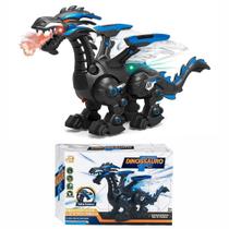 Brinquedo Dragão Futurista Que Anda Tem Luz E Som E Cospe Fumaça Para Crianças - Bee Toys