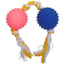 Brinquedo Dupla Bola Cravo Mini Corda Cachorro Resistente