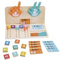 Brinquedo Educacional De Contagem Em Madeira Montessori Para Crianças Com Números E Bastões