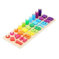 Brinquedo educacional de madeira para pesca matemática para crianças