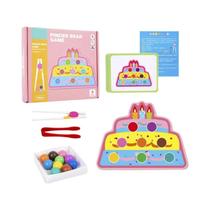 Brinquedo Educacional Montessori de Classificação de Cores com Clipes e Contas