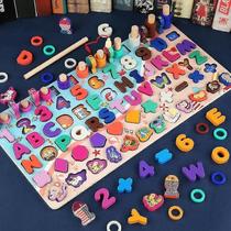 Brinquedo educacional Montessori em forma geométrica de madeira