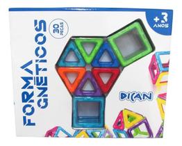 Brinquedo Educatico Blocos Formagnético 30 Peças - Dican