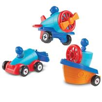 Brinquedo Educativo 1-2-3 Build it! - Carro, Barco e Avião (15 Peças)